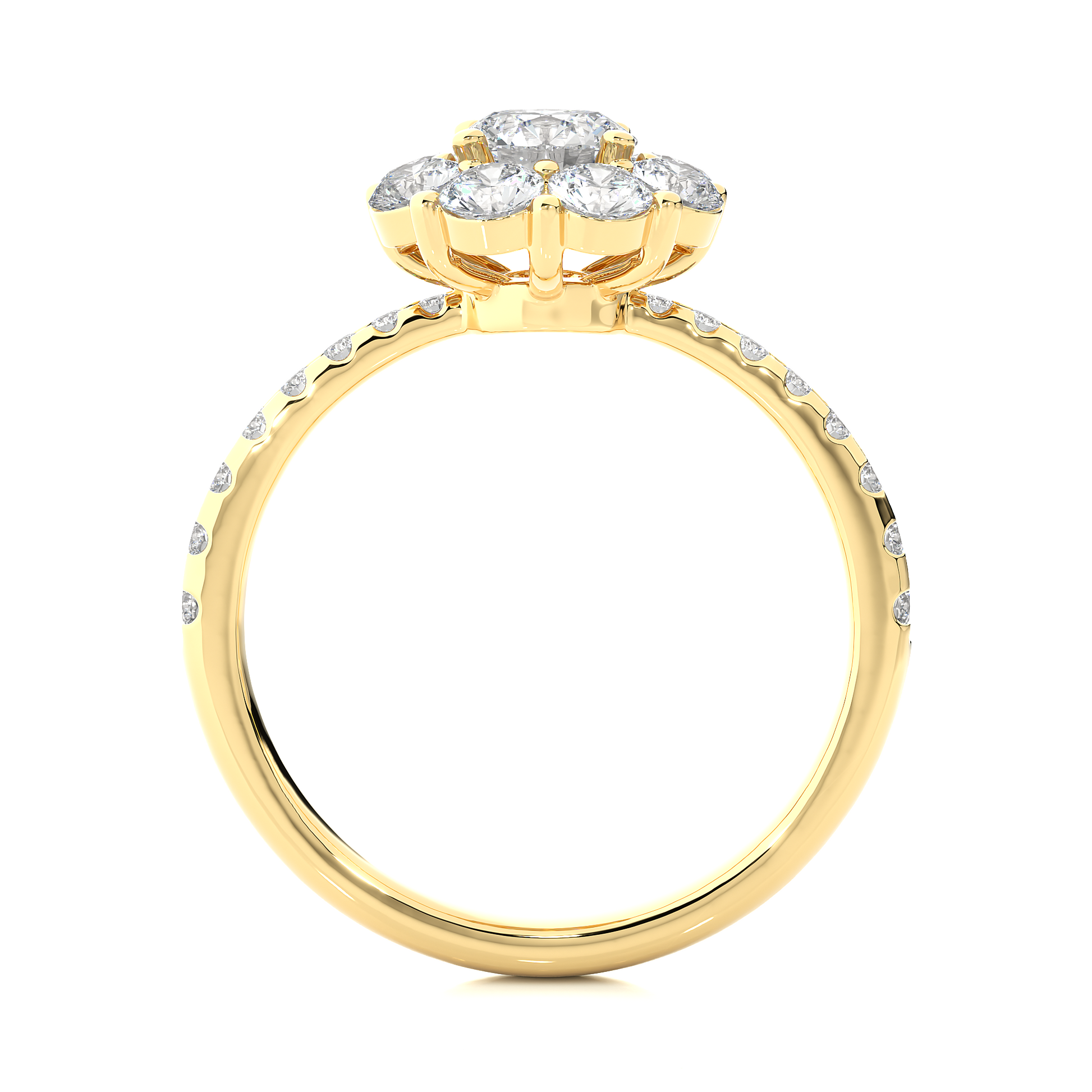 0.6+0.81+0.25 Ct Round Diamond Ring