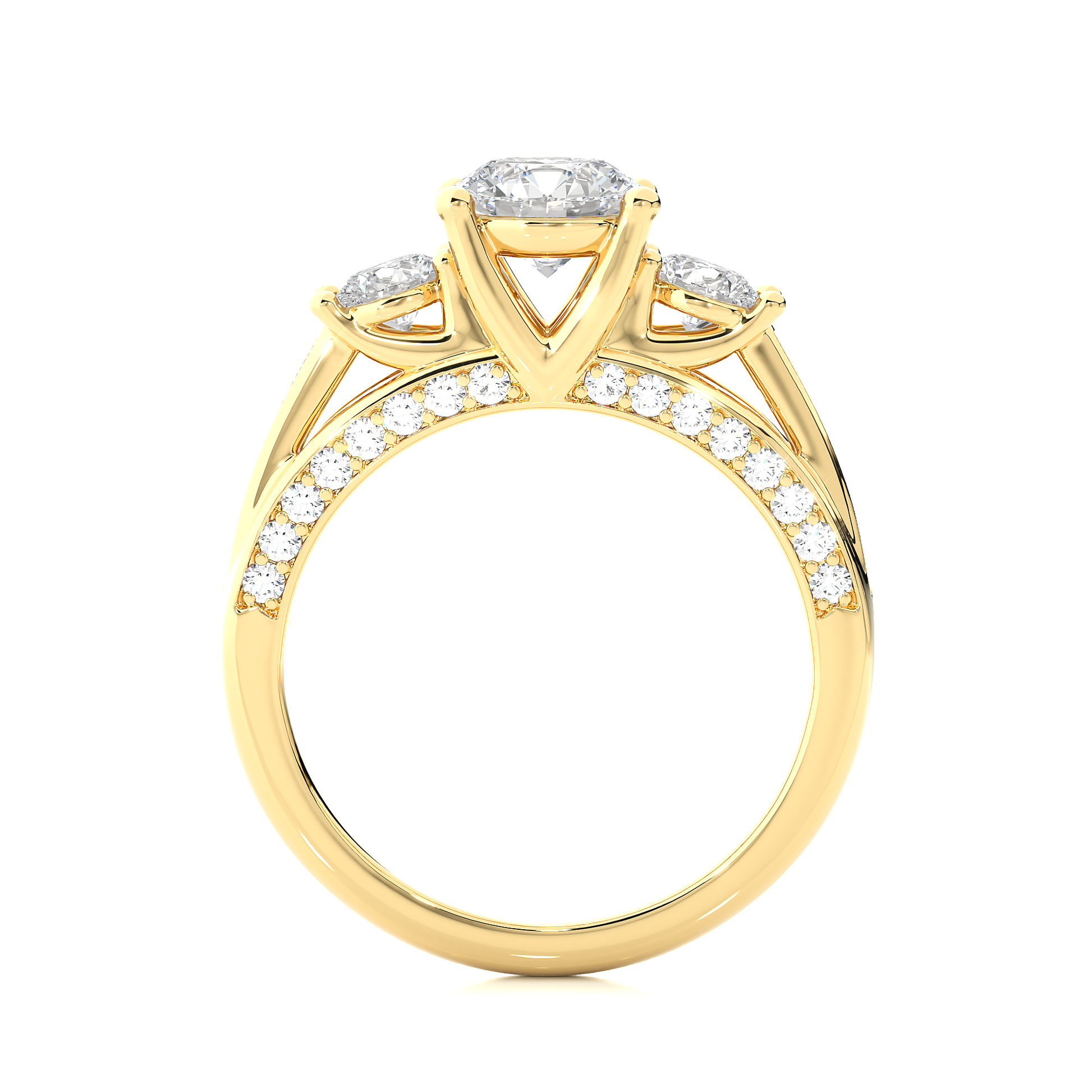 Steadfast Union Ring - Premium Trilogy Ring Made with Lab Grown Diamond and Gold