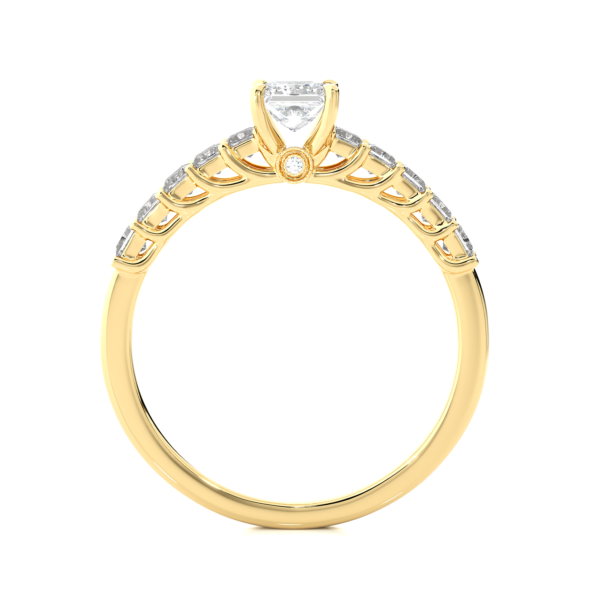 0.40+0.44+0.01 Ct Princess + Princess + Round Diamond Ring