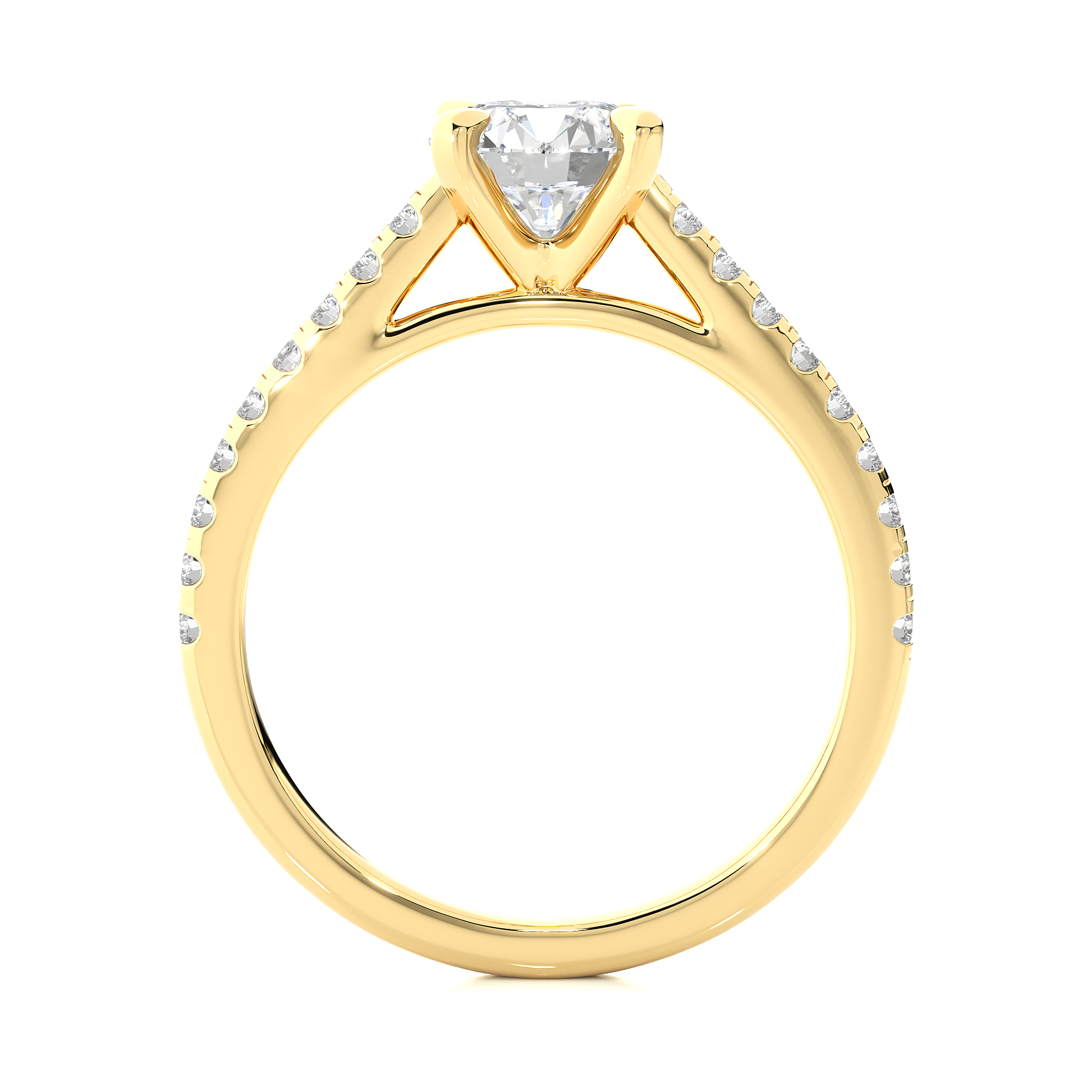 1.1+0.28 Ct Round Diamond Ring