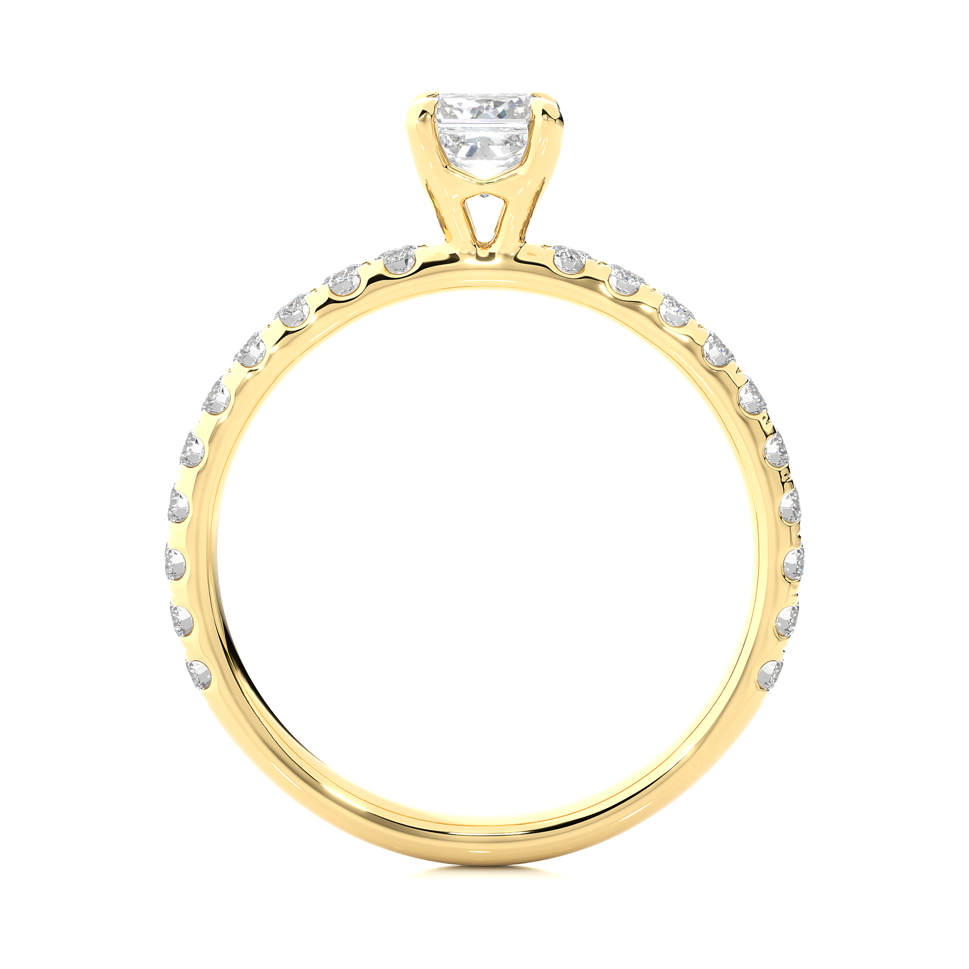 0.6+0.44  Ct Princess + Round Diamond Ring