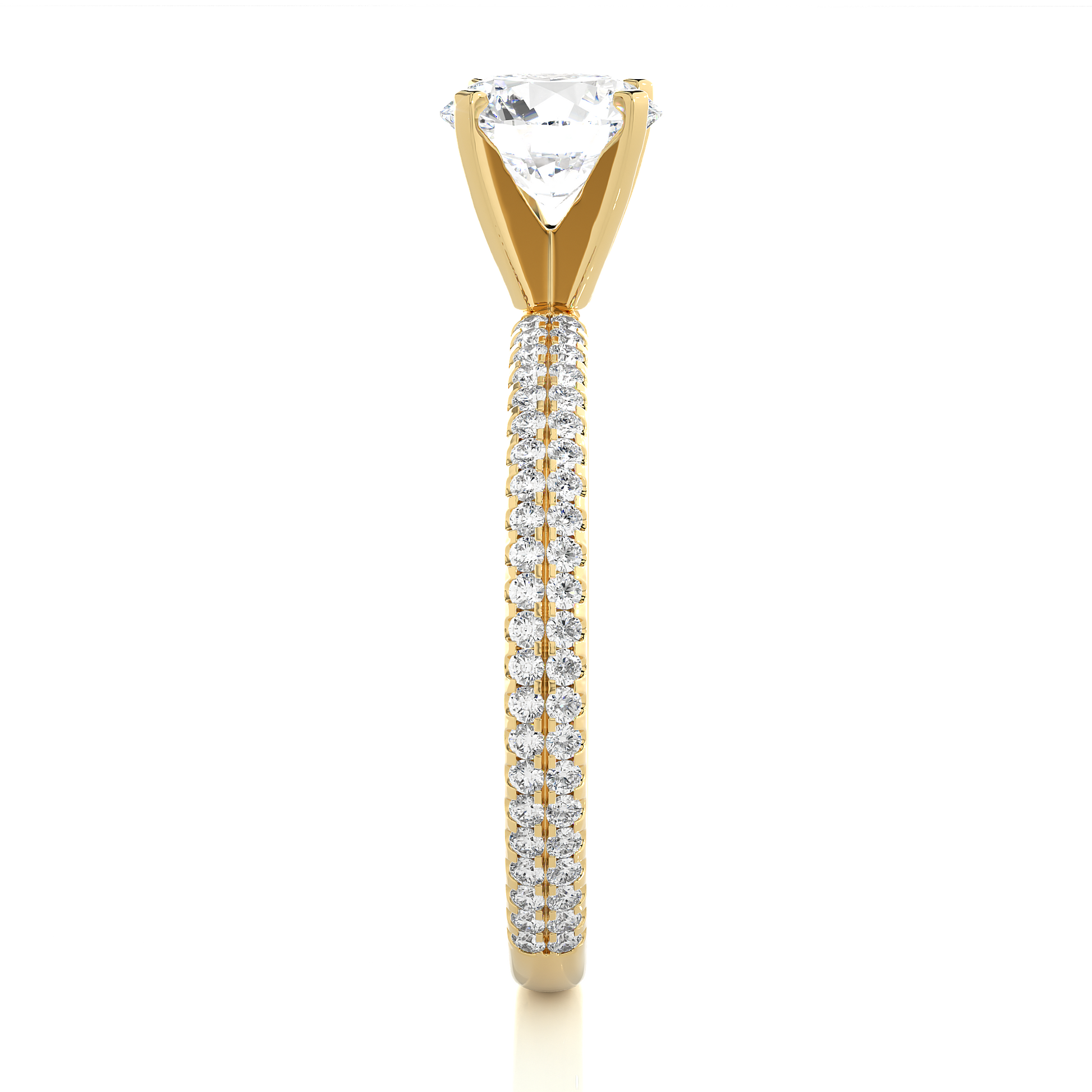 Dazzling Round Solitaire with glittering band