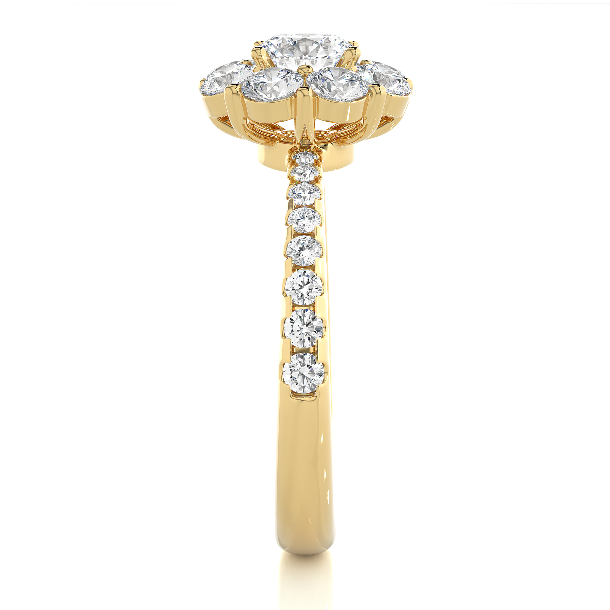 0.6+0.81+0.25 Ct Round Diamond Ring