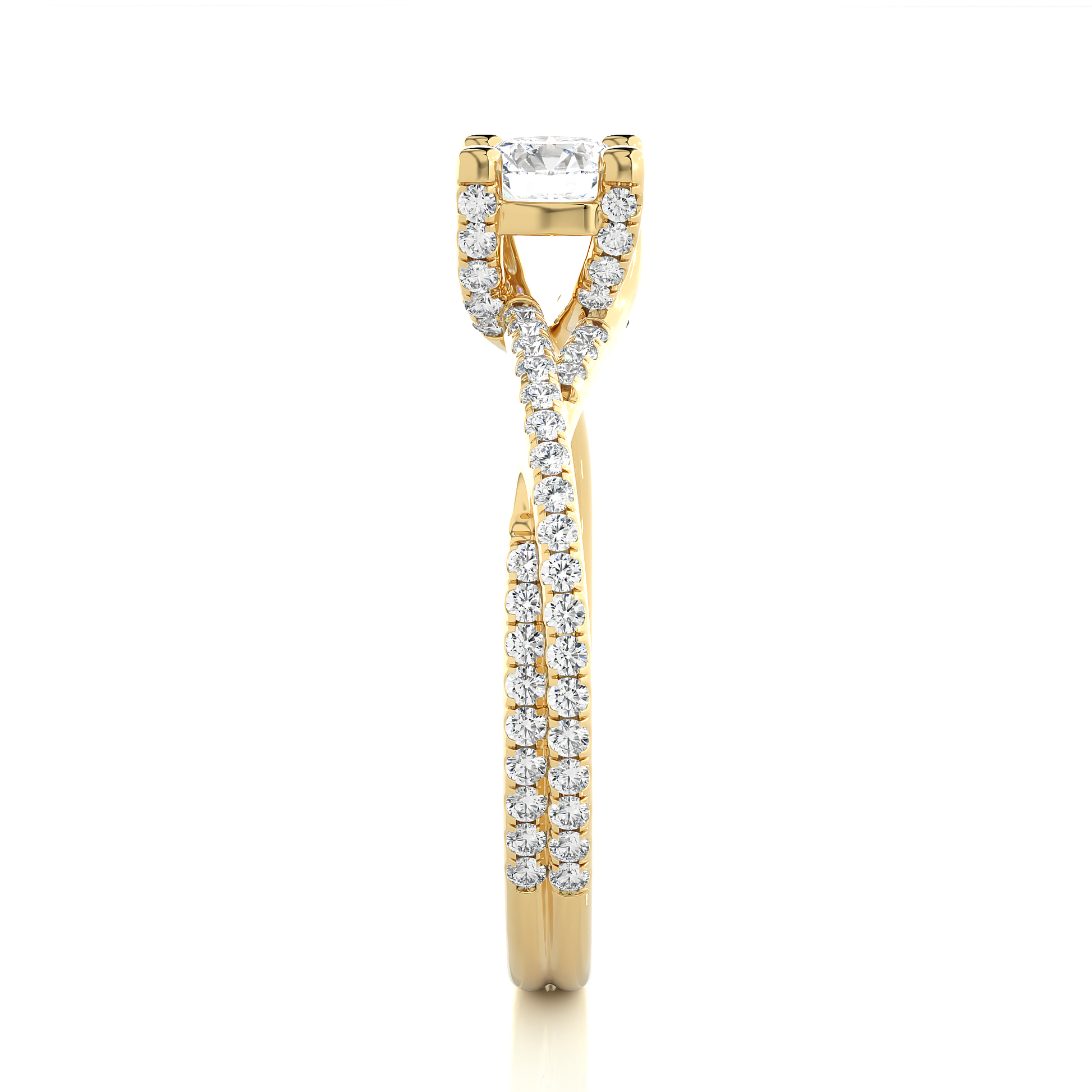 Round Diamond Ring – Solitaire Diamond with Small Diamonds in Stylish, Classy Design