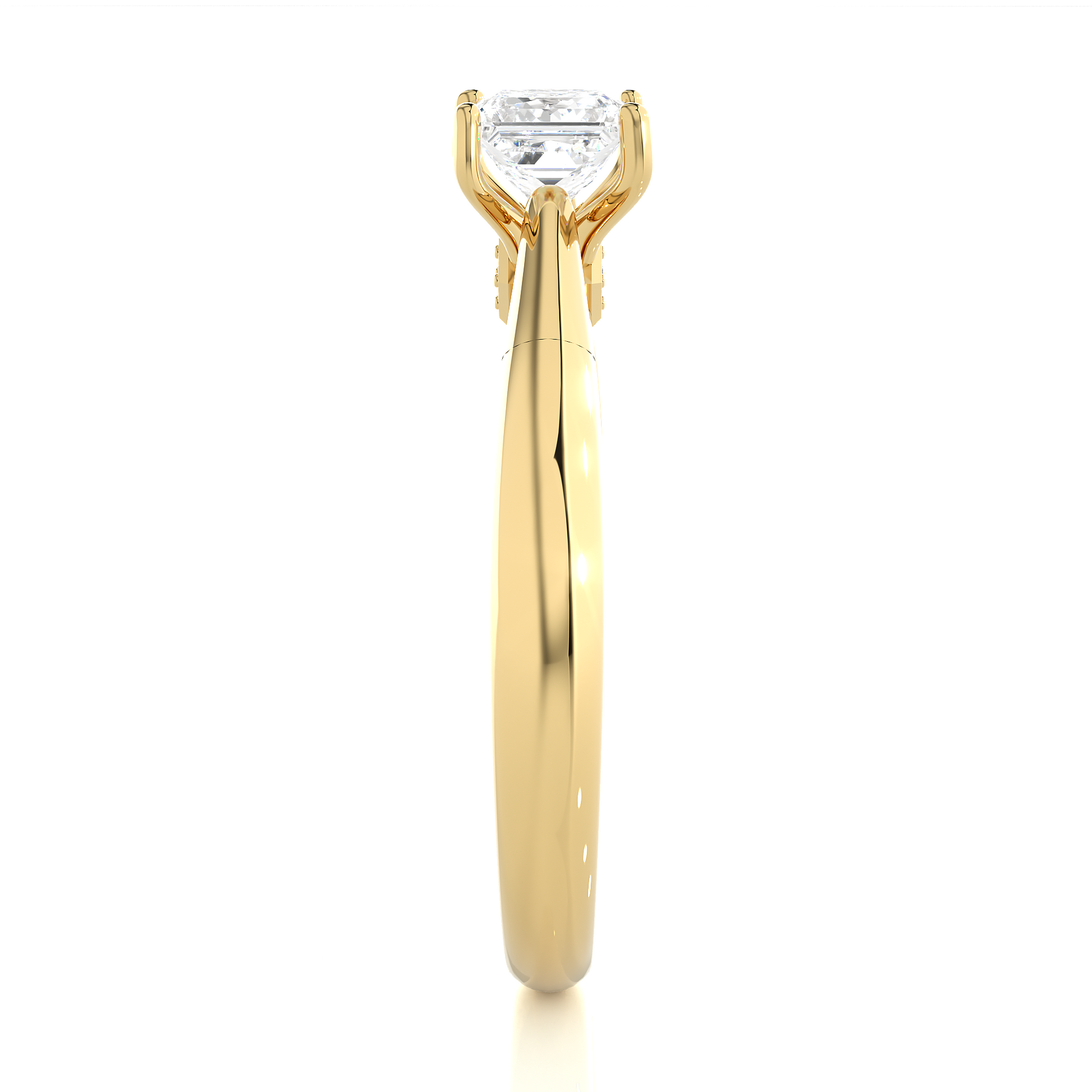 Round + Princess Diamond Ring – Elegant Diamond Pairing in Gold