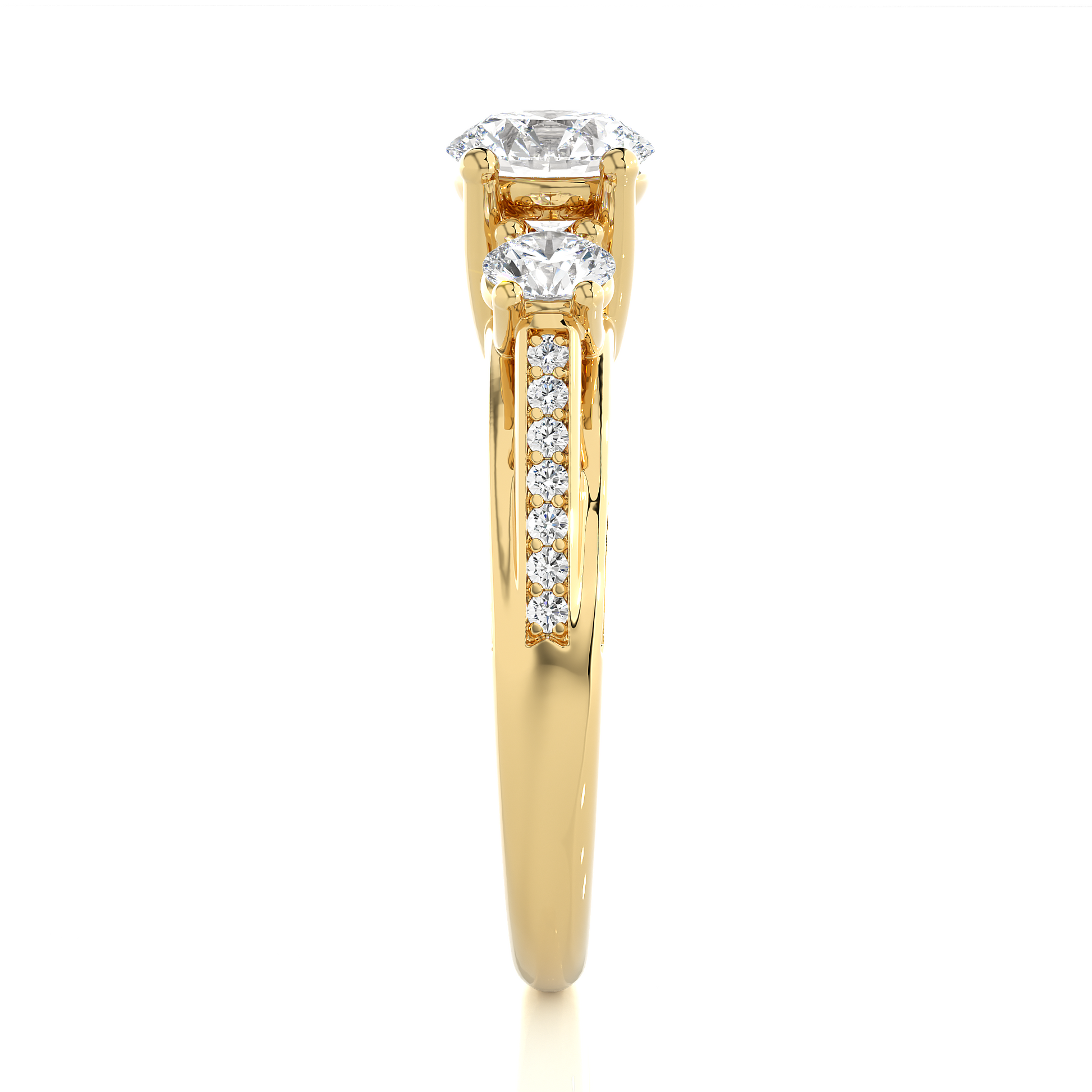 Steadfast Union Ring - Premium Trilogy Ring Made with Lab Grown Diamond and Gold