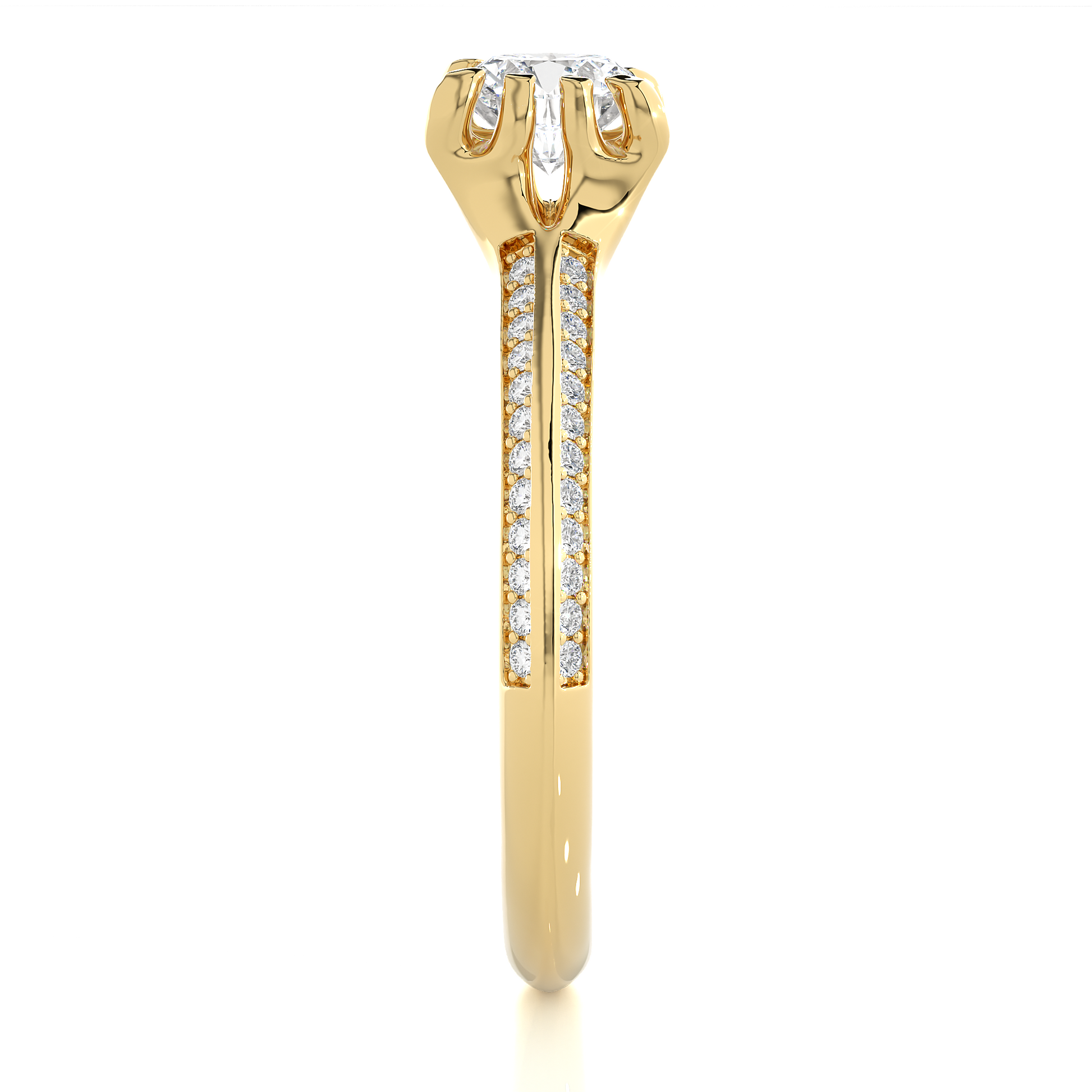 0.7+0.13 Ct Round Diamond Ring