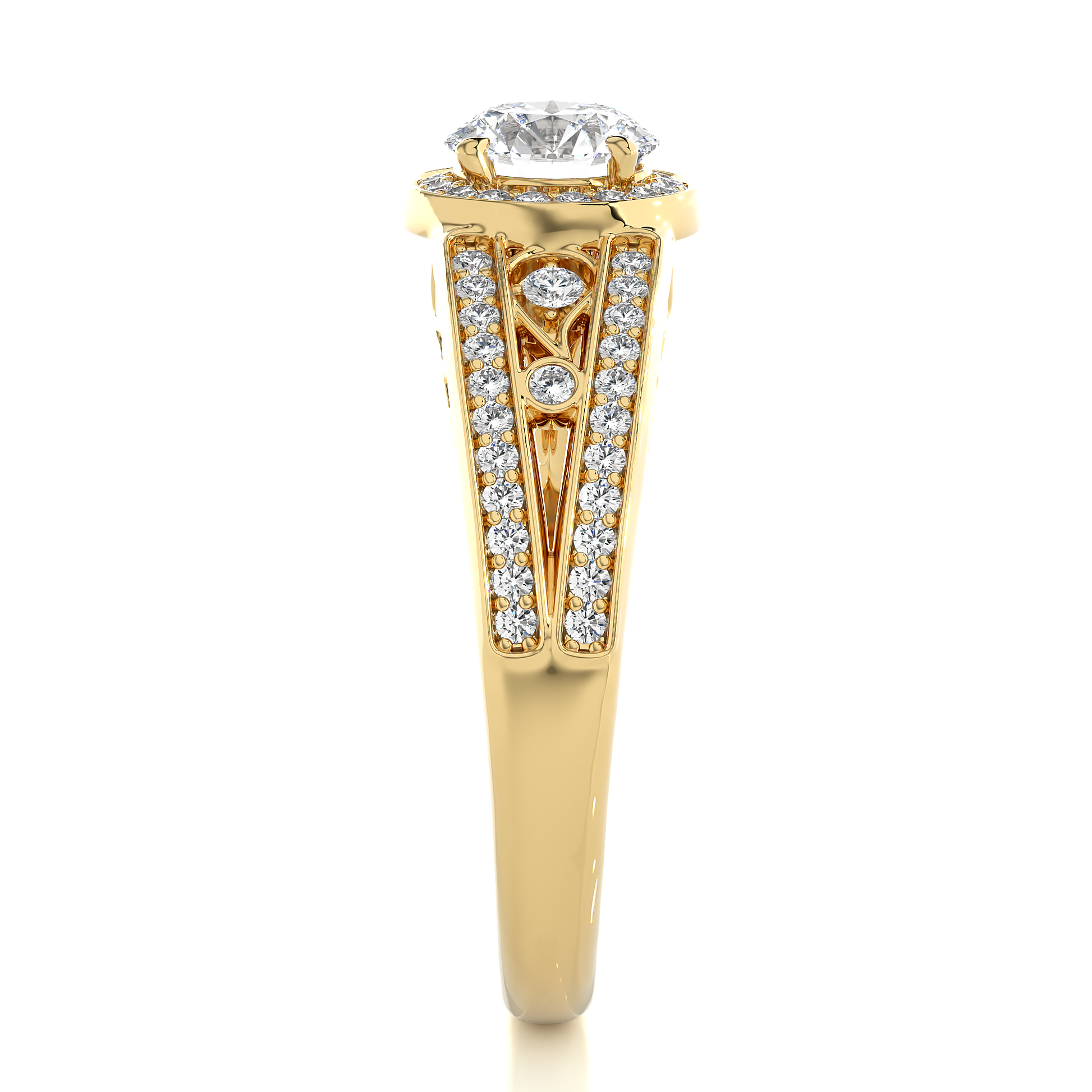 0.7+0.29 Ct Round Diamond Ring