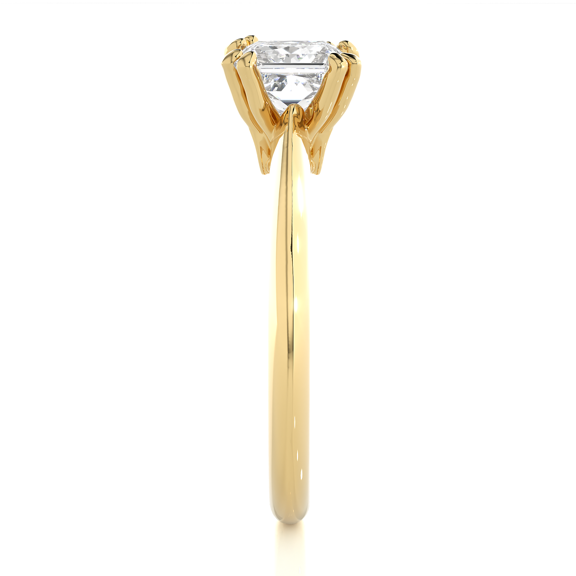 Princess + Round Diamond Ring – Minimal Design with Elegant Diamond Pairing in Gold
