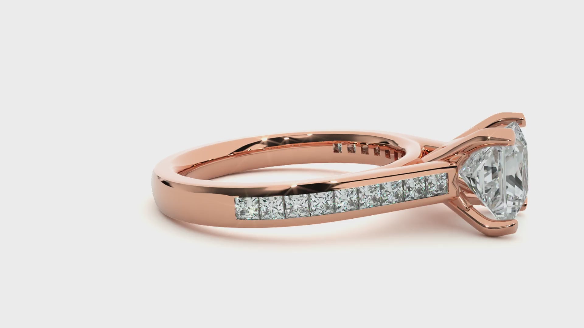 1.5+0.46 Ct Princess Diamond Ring