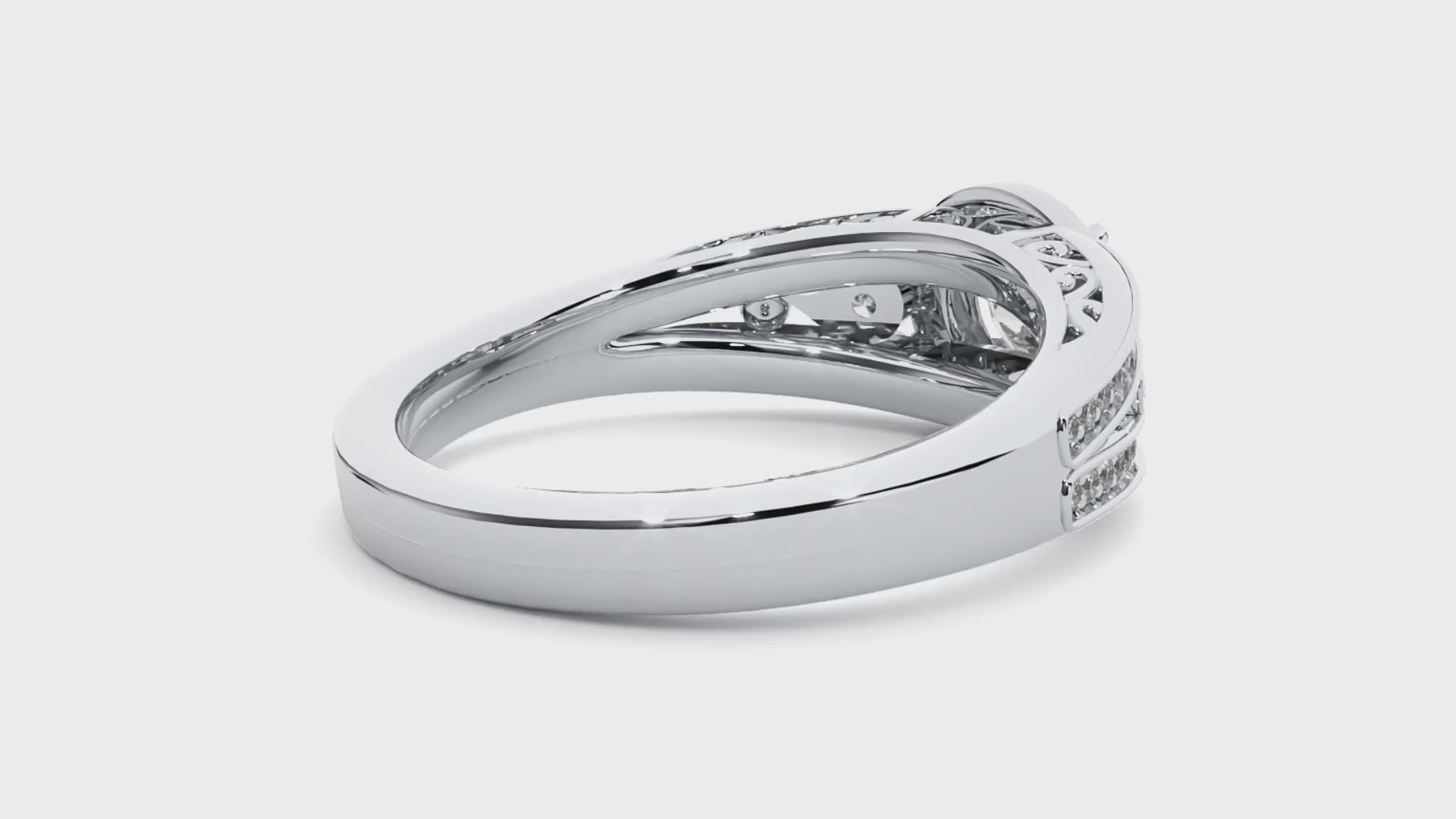 0.7+0.29 Ct Round Diamond Ring