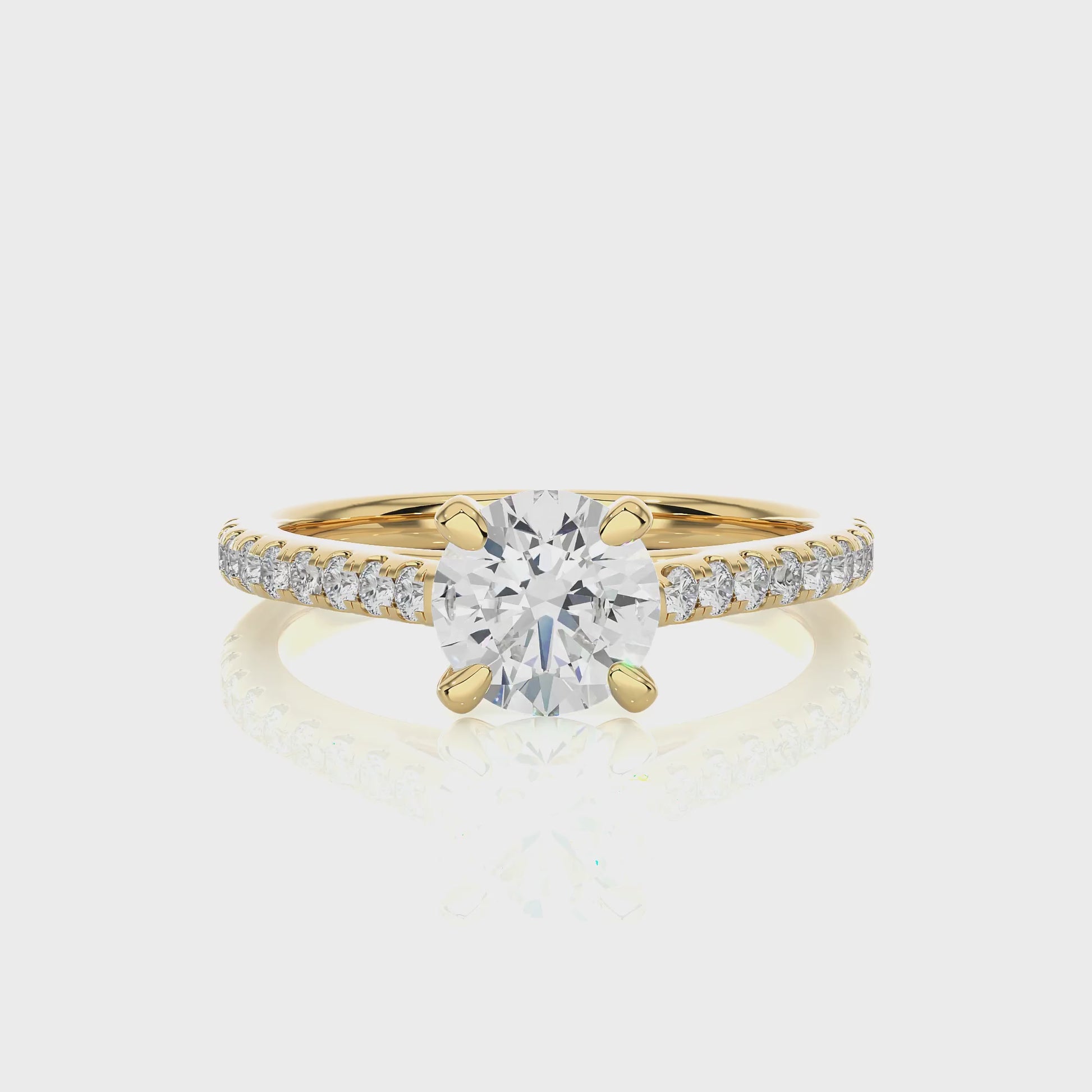 1.1+0.28 Ct Round Diamond Ring