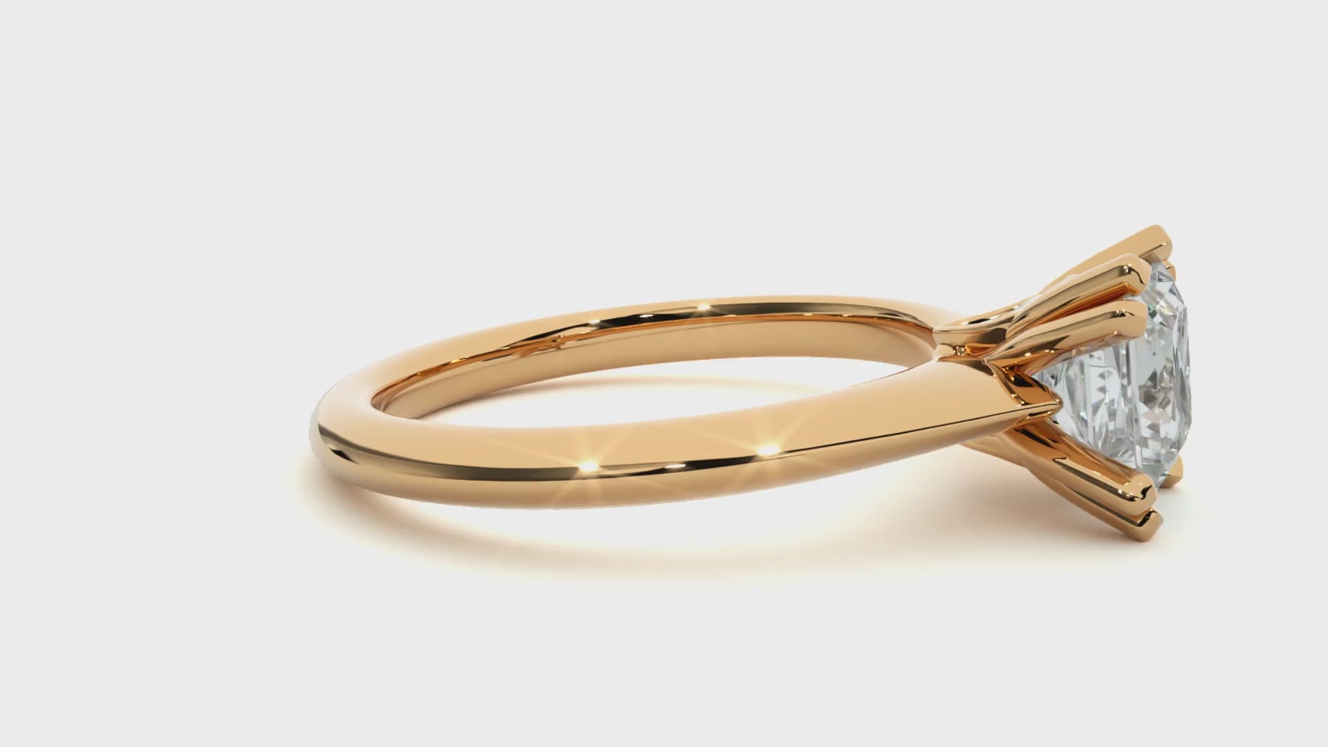 Princess + Round Diamond Ring – Minimal Design with Elegant Diamond Pairing in Gold
