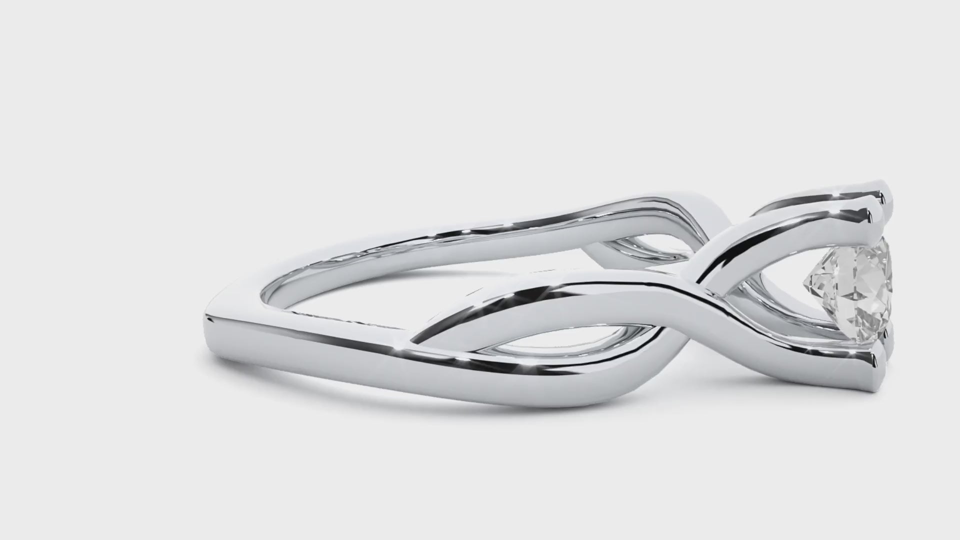 Round Diamond Ring – Solitaire Diamond with Elegant Gold Design Around the Band