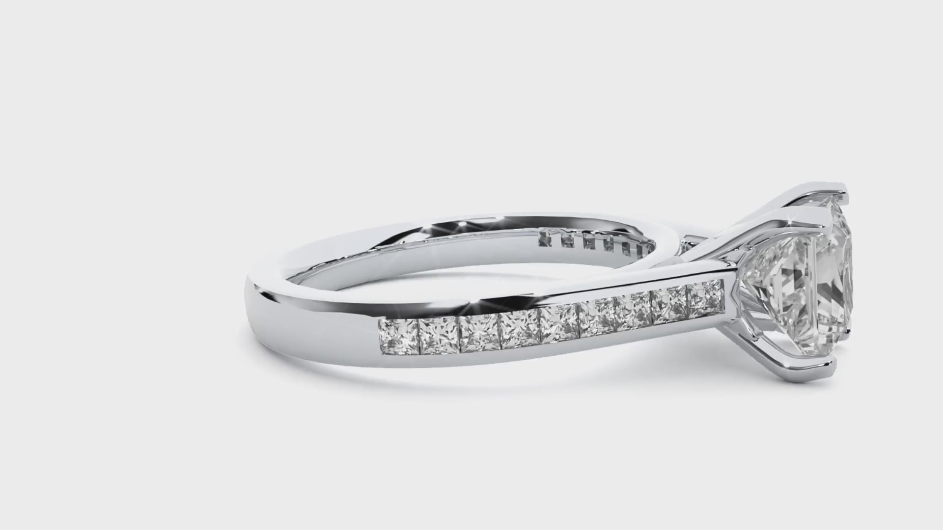 1.5+0.46 Ct Princess Diamond Ring