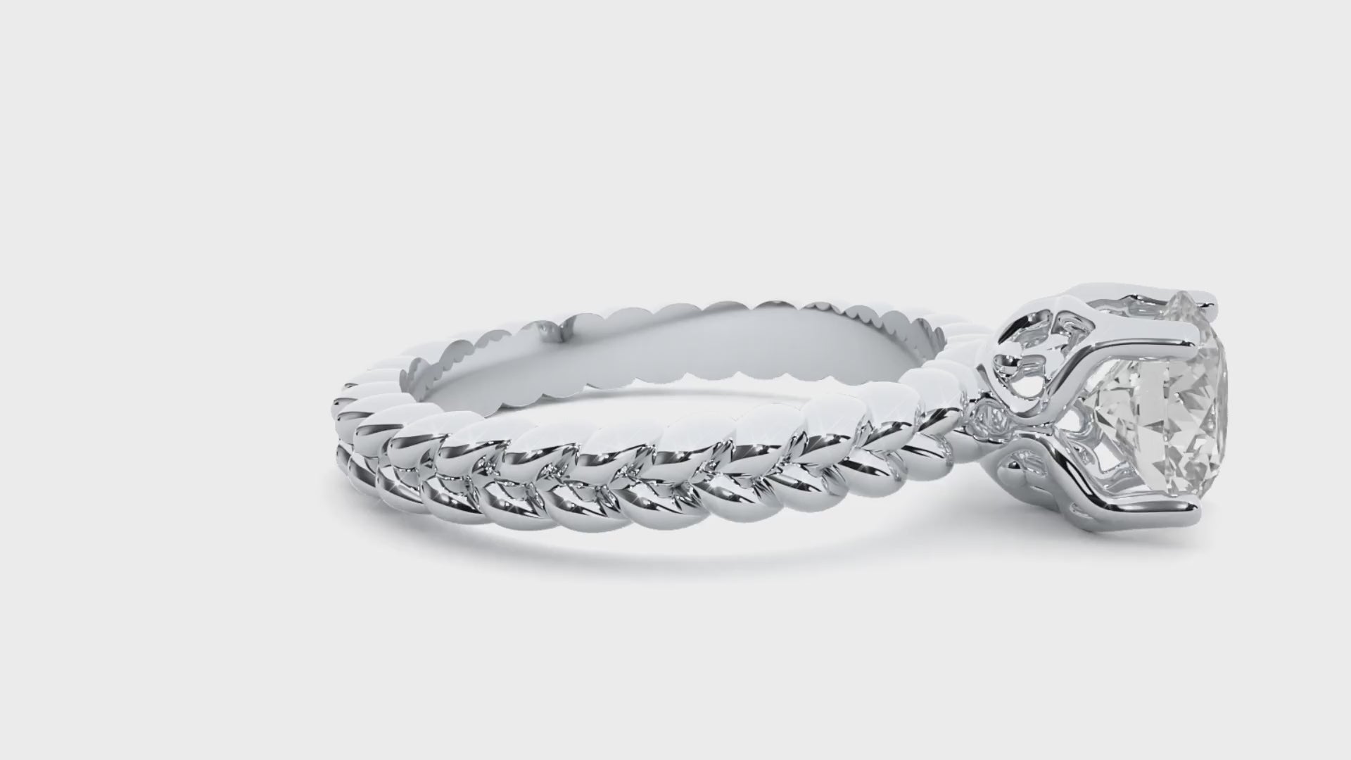 Round Diamond Ring – Solitaire Diamond with Beautiful Design Around the Gold Band