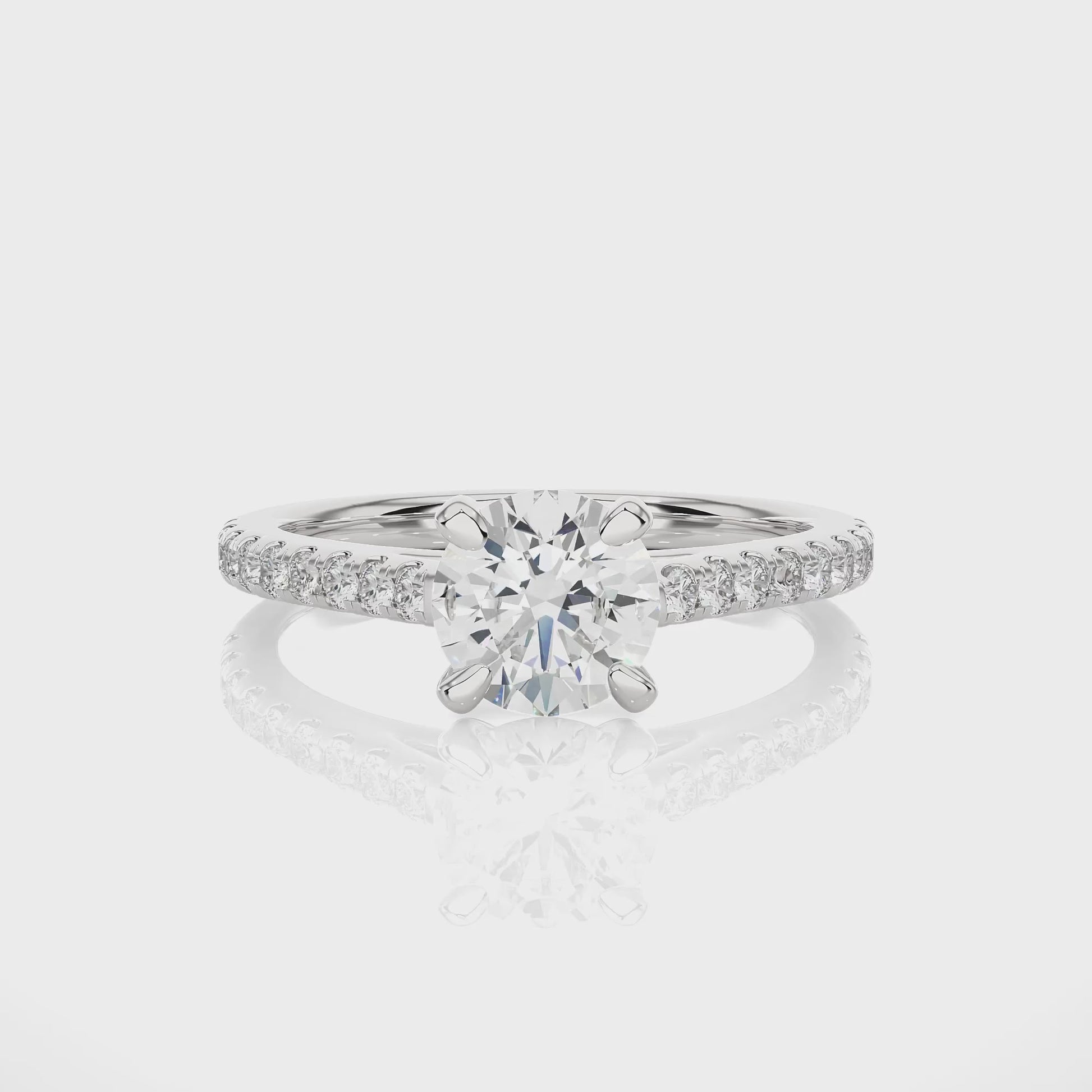 1.1+0.28 Ct Round Diamond Ring