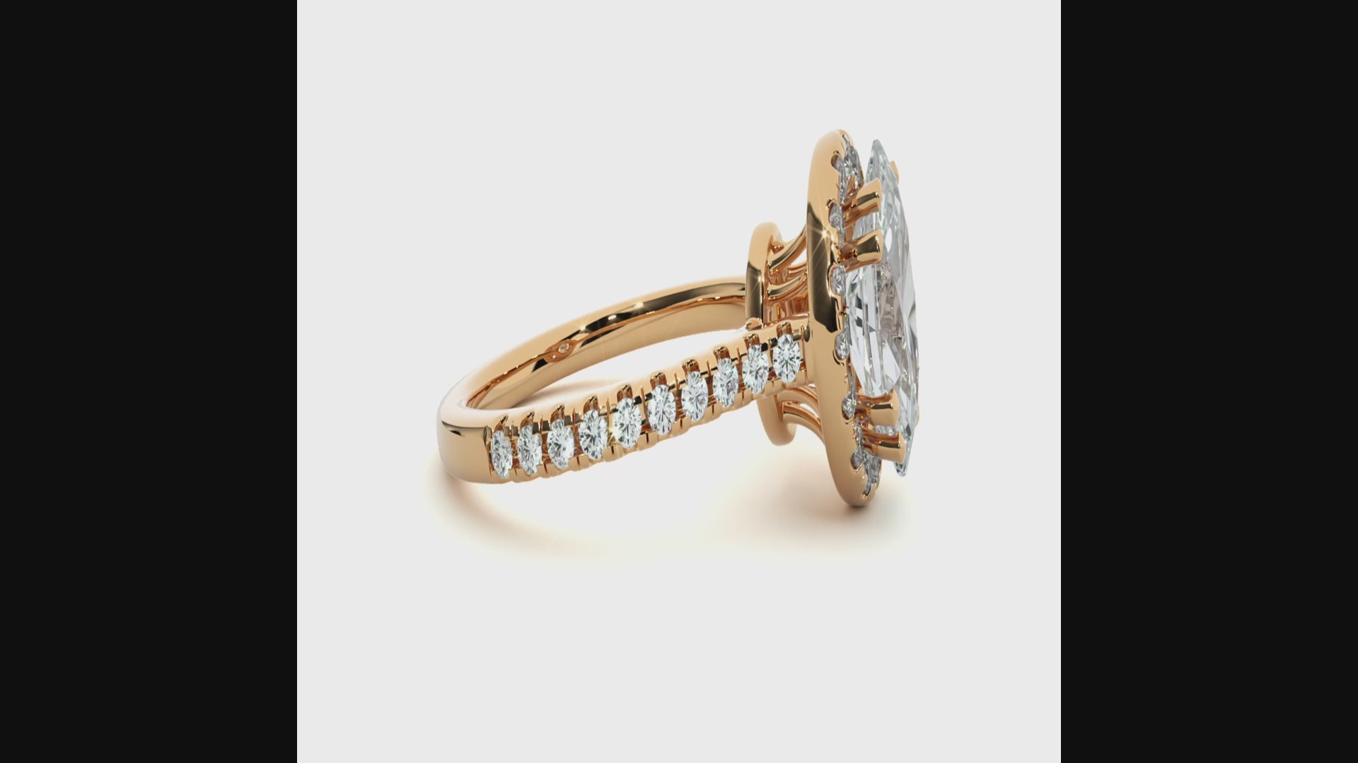 1.1+0.21 Ct Oval + Round Diamond Ring