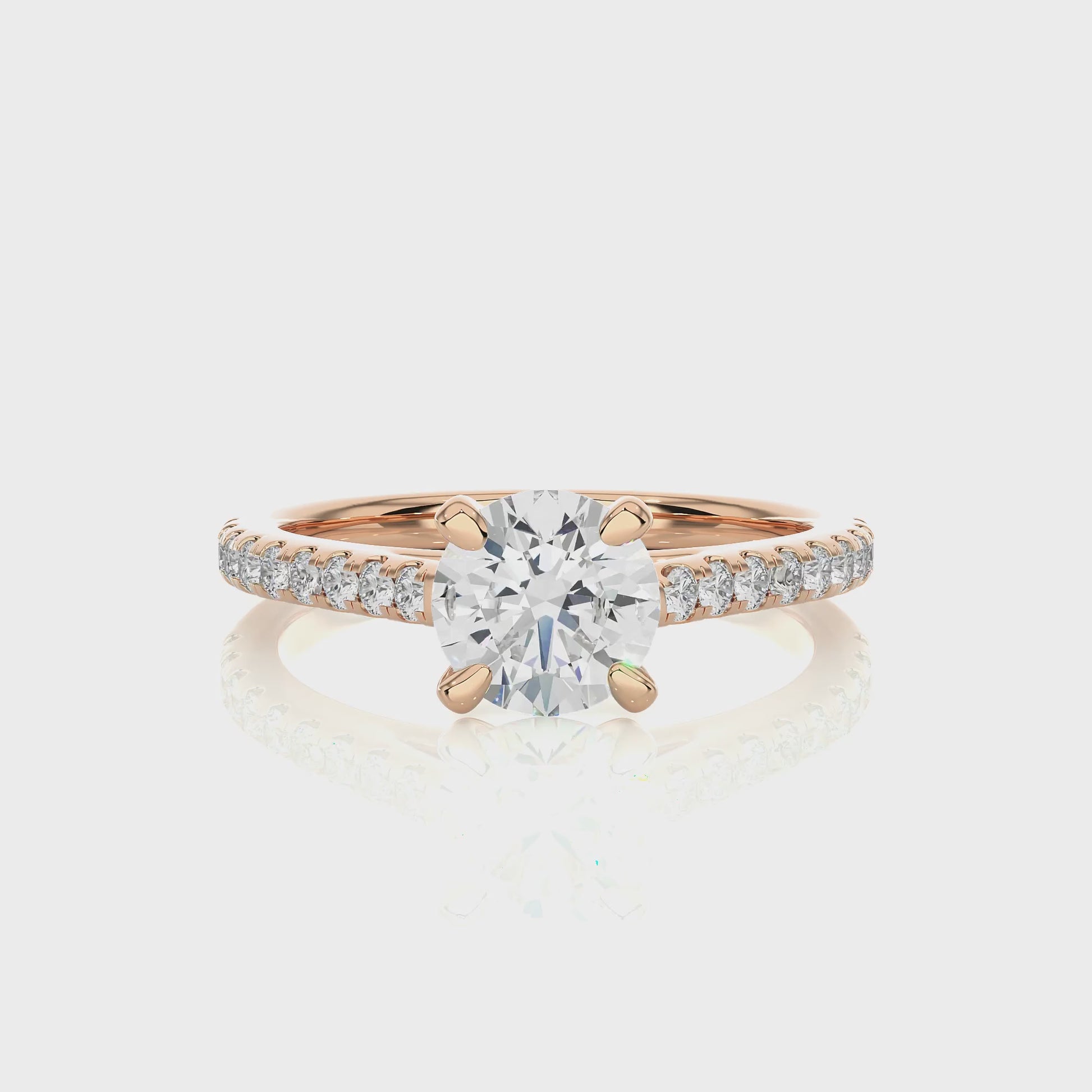 1.1+0.28 Ct Round Diamond Ring