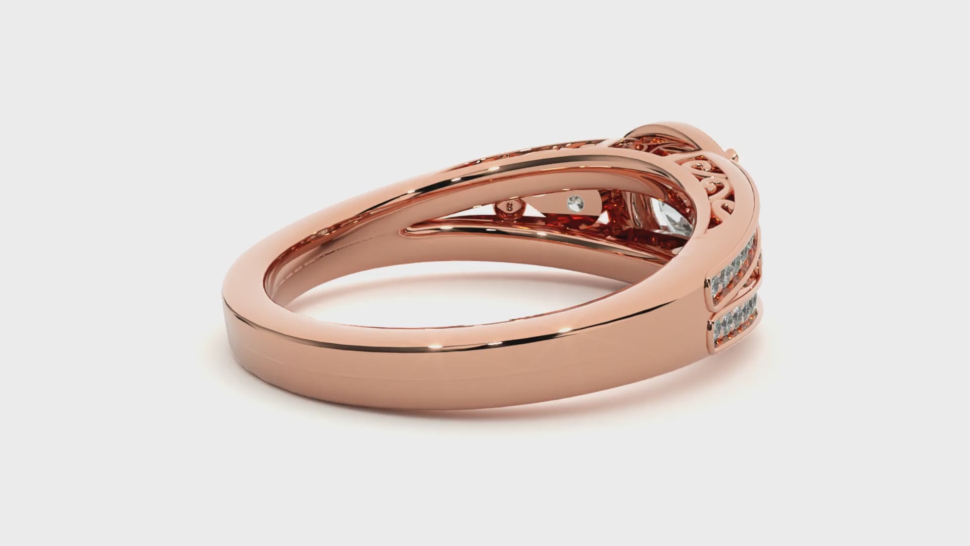 0.7+0.29 Ct Round Diamond Ring