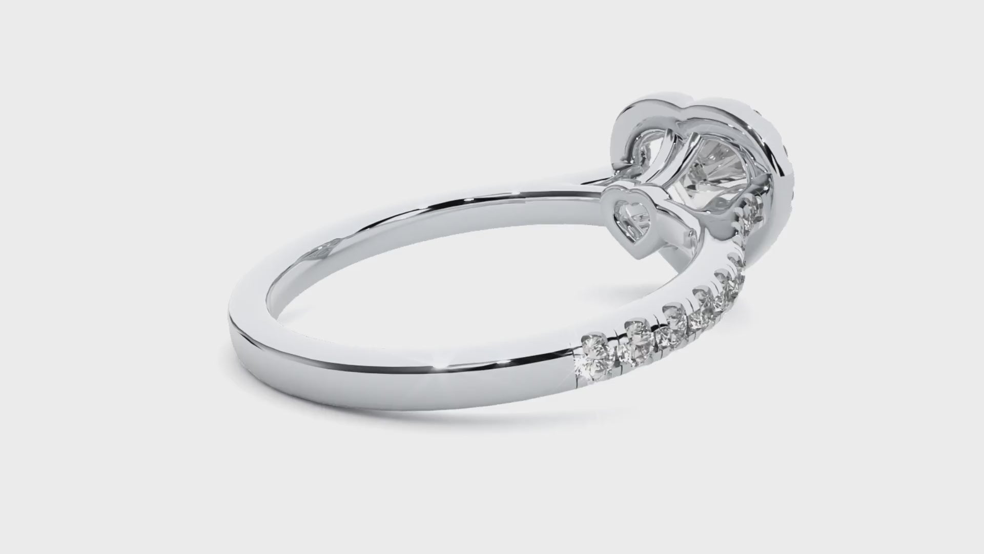 0.51+0.8 Ct Round + Heart Diamond Ring