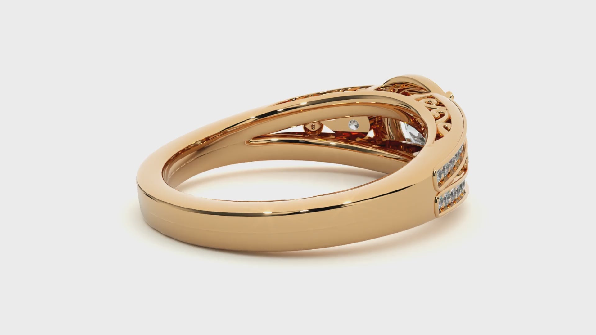 0.7+0.29 Ct Round Diamond Ring