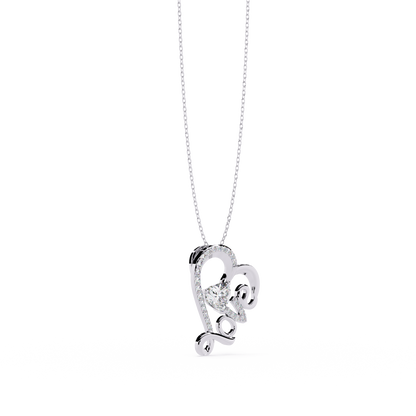 Round Diamond Pendant – Heart Radiant & Round Cut Diamonds in Gold
