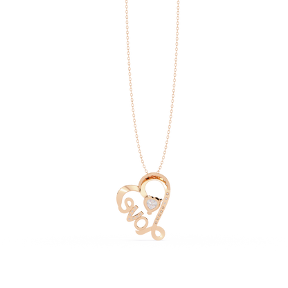 Round Diamond Pendant – Heart Radiant & Round Cut Diamonds in Gold