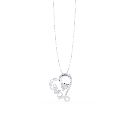 Round Diamond Pendant – Heart Radiant & Round Cut Diamonds in Gold
