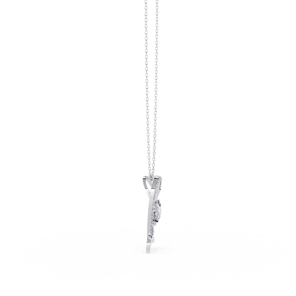 Round Diamond Pendant – Heart Radiant & Round Cut Diamonds in Gold