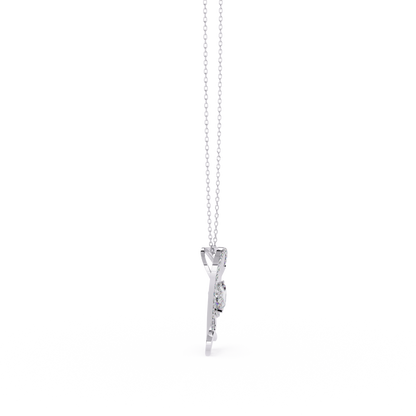 Round Diamond Pendant – Heart Radiant & Round Cut Diamonds in Gold