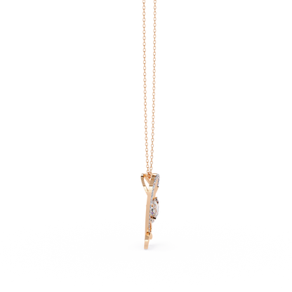 Round Diamond Pendant – Heart Radiant & Round Cut Diamonds in Gold