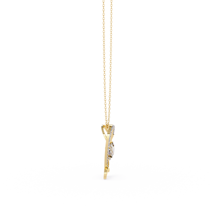 Round Diamond Pendant – Heart Radiant & Round Cut Diamonds in Gold