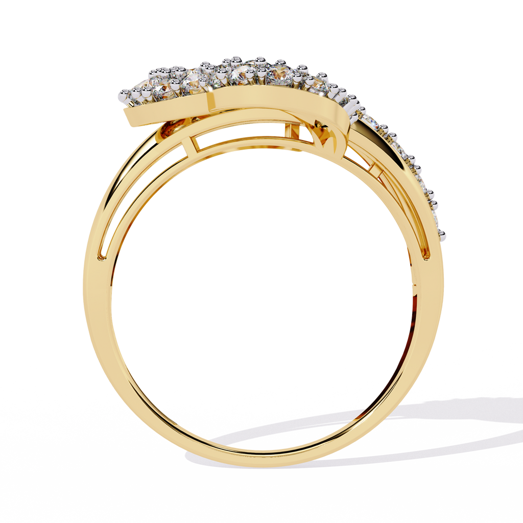 0.67 Ct gold ring with infinity heart design and round lab-grown diamonds

