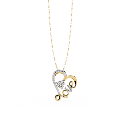 Round Diamond Pendant – Heart Radiant & Round Cut Diamonds in Gold