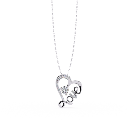 Round Diamond Pendant – Heart Radiant & Round Cut Diamonds in Gold