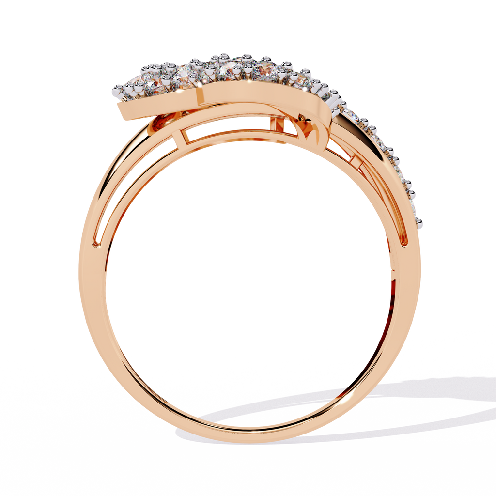 0.67 Ct gold ring with infinity heart design and round lab-grown diamonds

