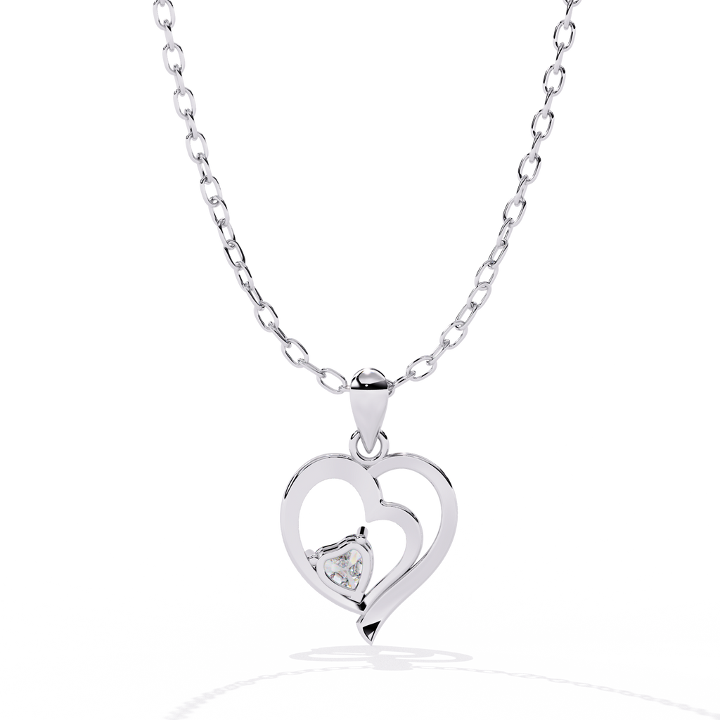 Diamond Pendant – Heart Radiant Cut Diamond in Gold