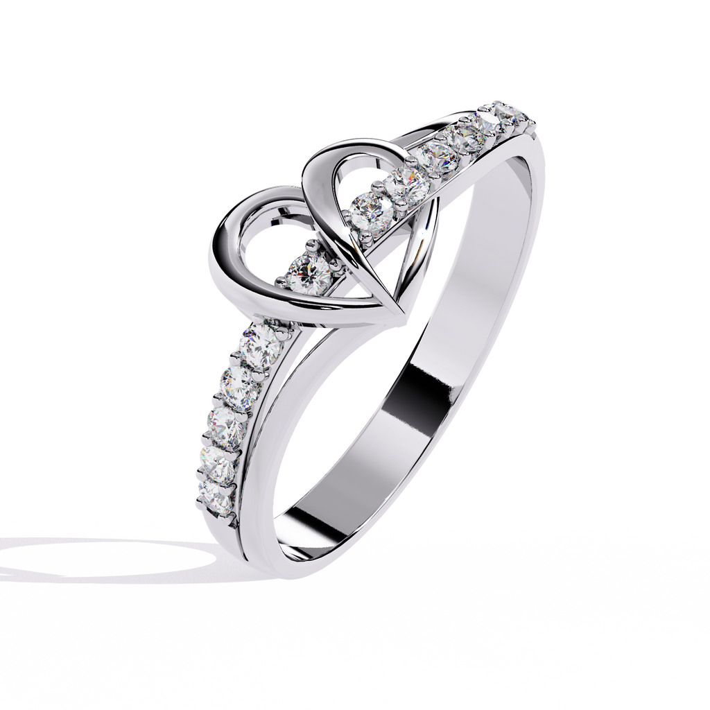 Heart shaped Lab-Grown Diamond Ring in 0.16 Ct