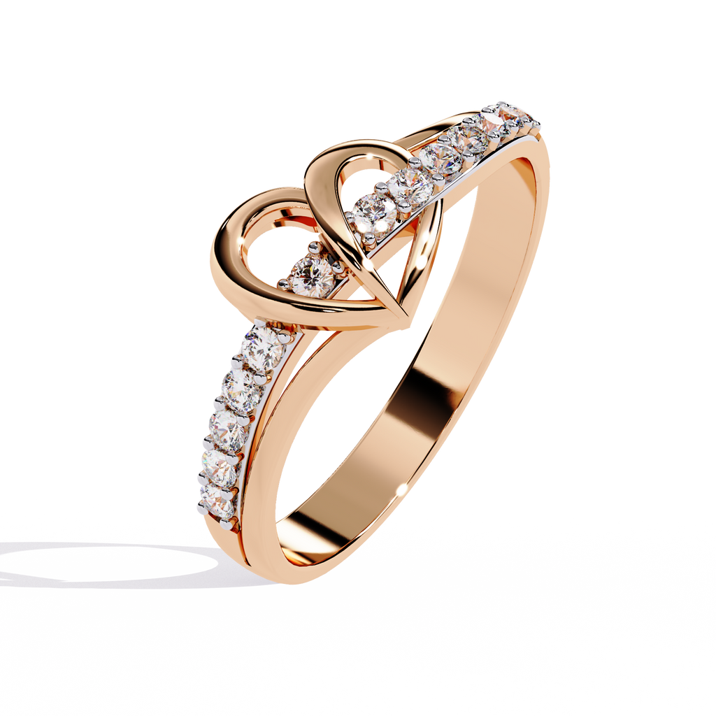 Heart shaped Lab-Grown Diamond Ring in 0.16 Ct