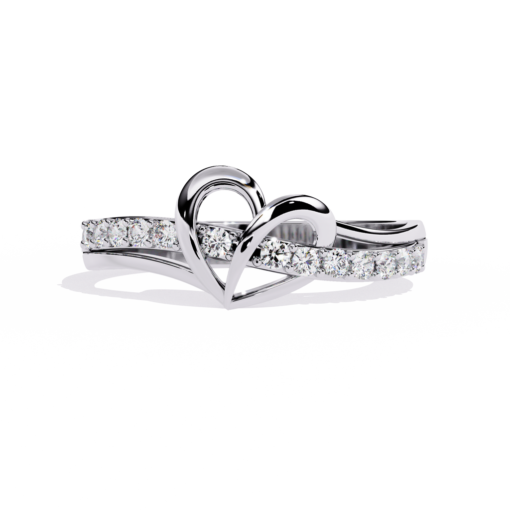 Heart shaped Lab-Grown Diamond Ring in 0.16 Ct