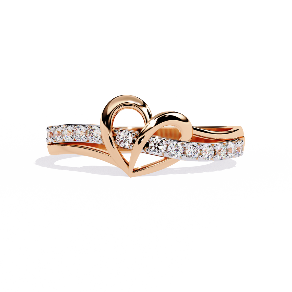 Heart shaped Lab-Grown Diamond Ring in 0.16 Ct