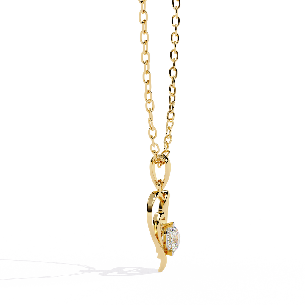 Diamond Pendant – Heart Radiant Cut Diamond in Gold