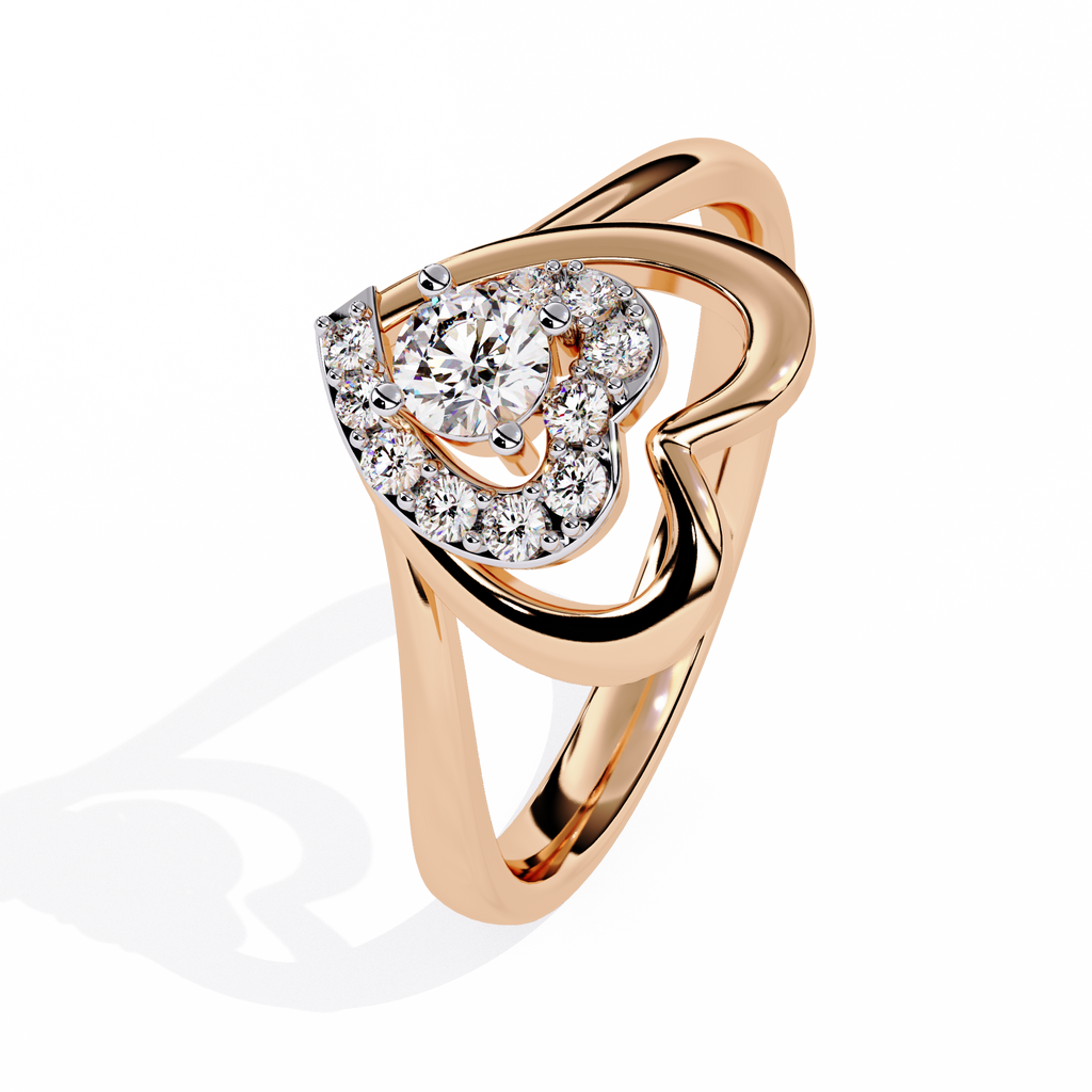 0.26 Ct heart-shaped lab-grown diamond ring 