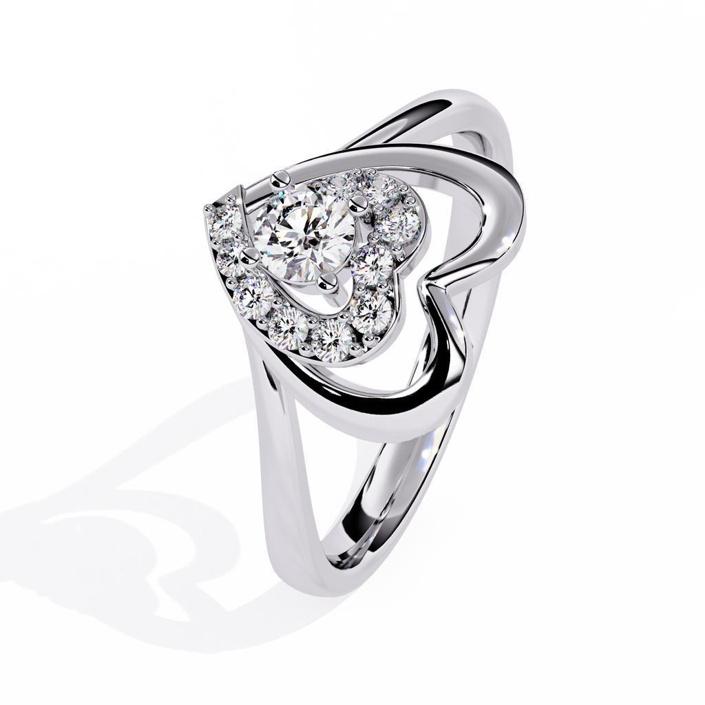 0.26 Ct heart-shaped lab-grown diamond ring 