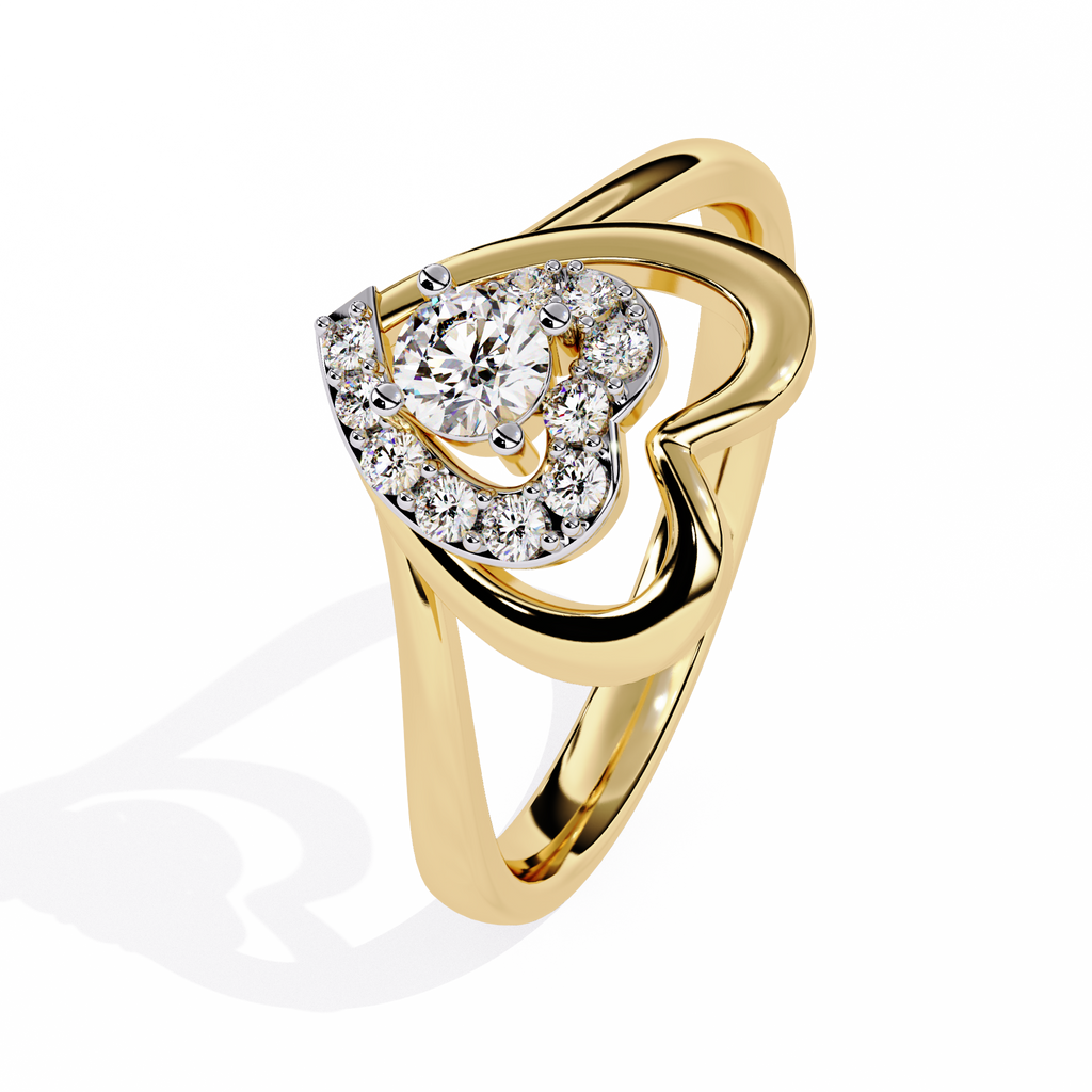 0.26 Ct heart-shaped lab-grown diamond ring

