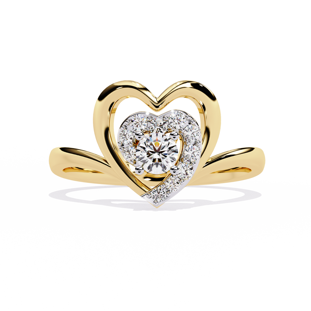 0.26 Ct heart-shaped lab-grown diamond ring 

