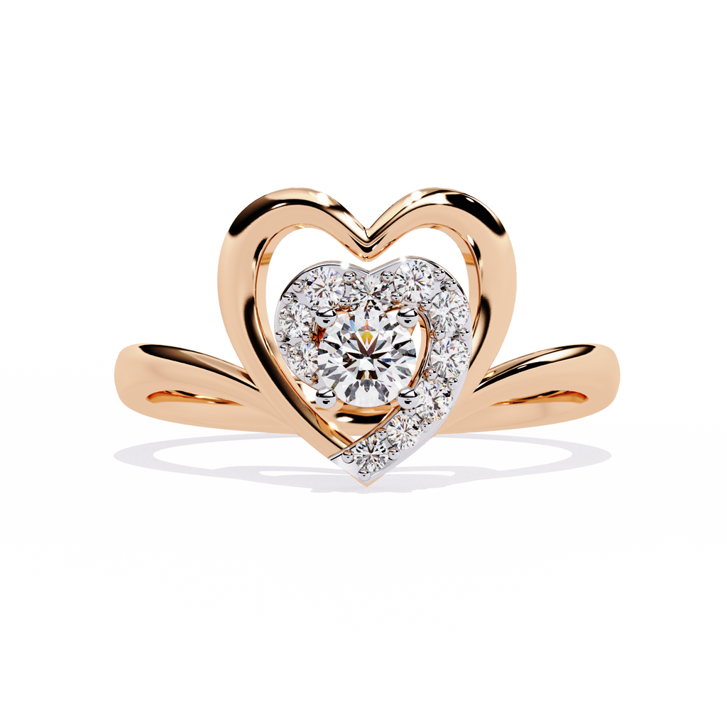 0.26 Ct heart-shaped lab-grown diamond ring 
