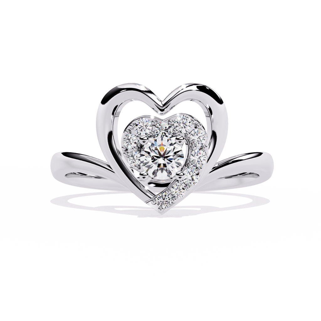 0.26 Ct heart-shaped lab-grown diamond ring 