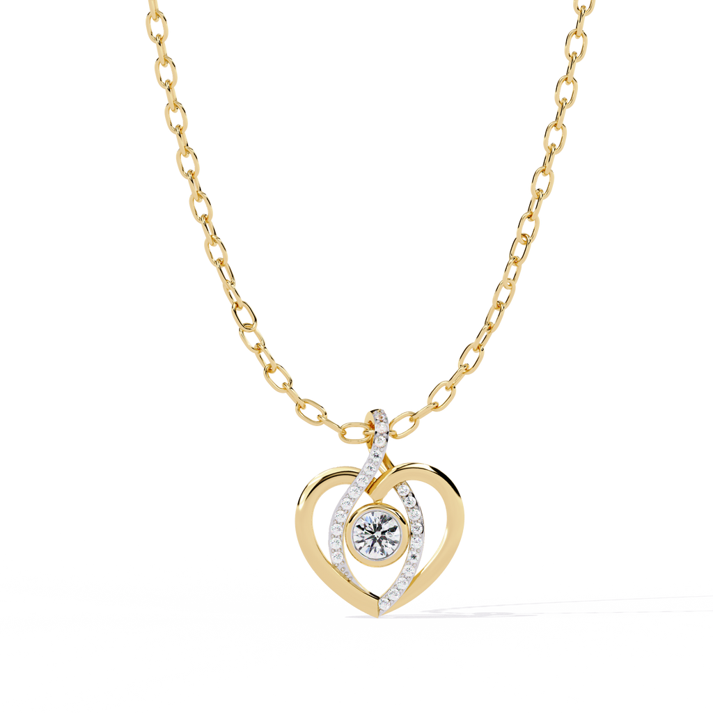 Round Diamond Pendant – Brilliant Round Cut Diamonds in Gold